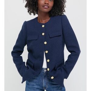 NWT Pomander Place Navy Tweed Jennings Jacket Large
